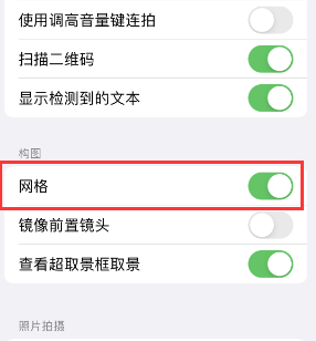 上街苹果手机维修网点分享iPhone如何开启九宫格构图功能