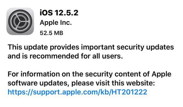 上街苹果手机维修分享iOS12.5.2发布，建议所有老苹果用户安装 